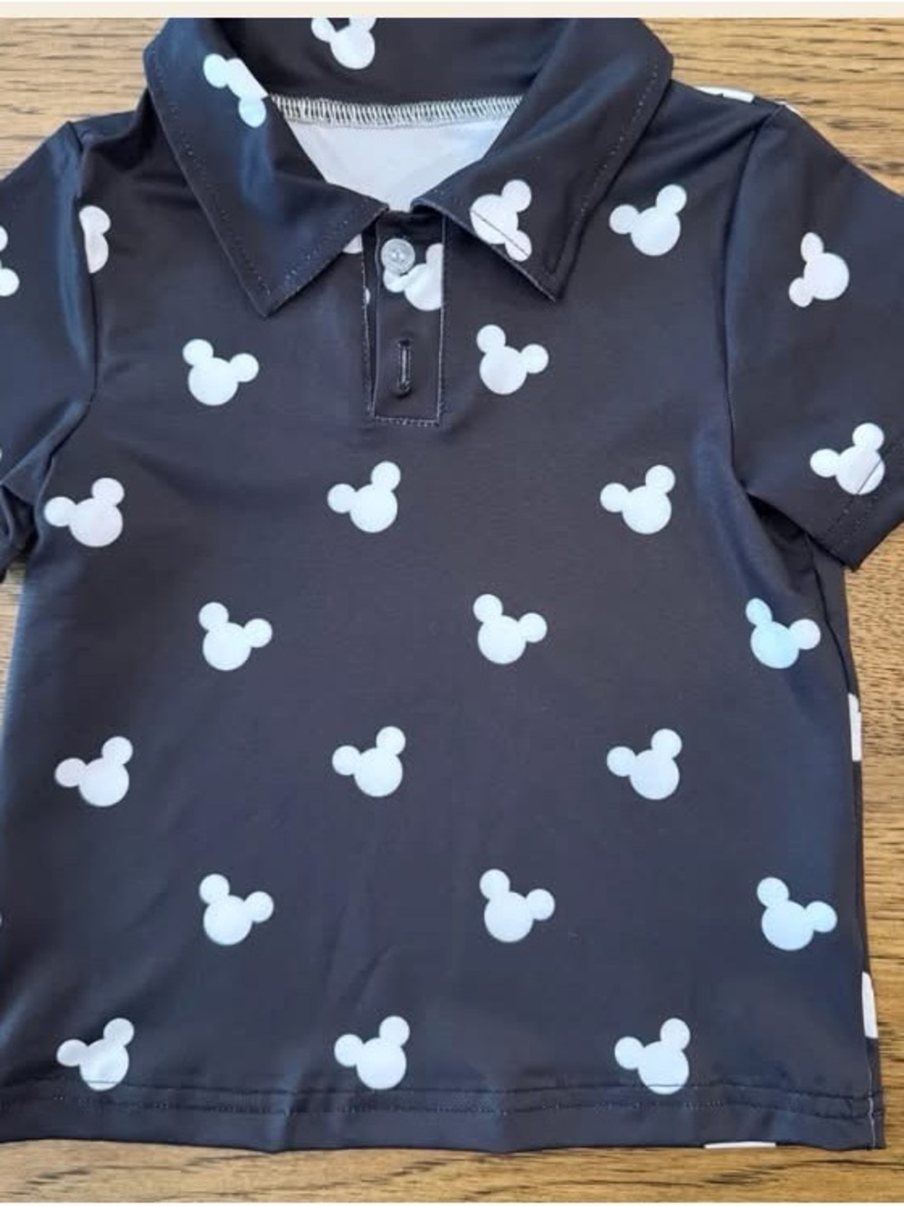 Boy Mickey Black Polo Top